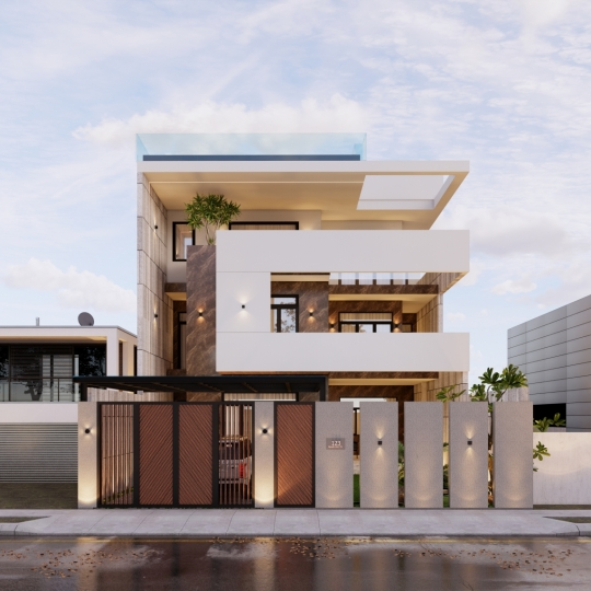 Mẫu Nhà 3 Tầng Hiện Đại 01